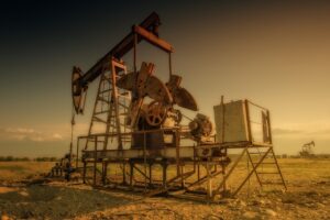 oil rig, nature, industry, old, field, oil industry, oil pump, drilling, platform, machine, borehole, georgia, countryside, sunset, dusk